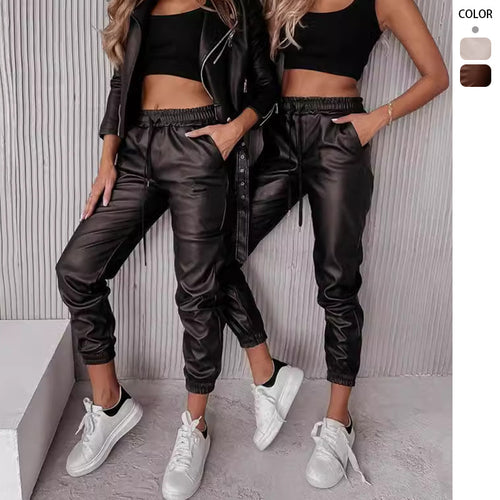 Damen Lässiges Oversized-Hemd mit Jogginghose Set EB
