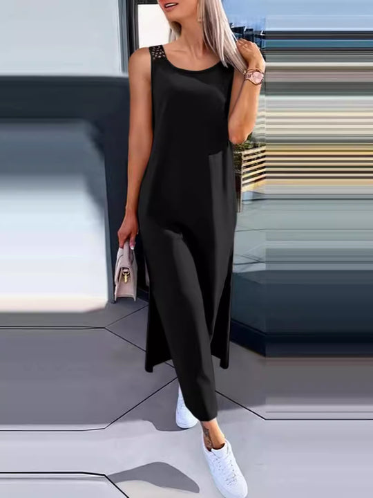 Damen Maxi-Kleid mit handgefertigter Spitze EB