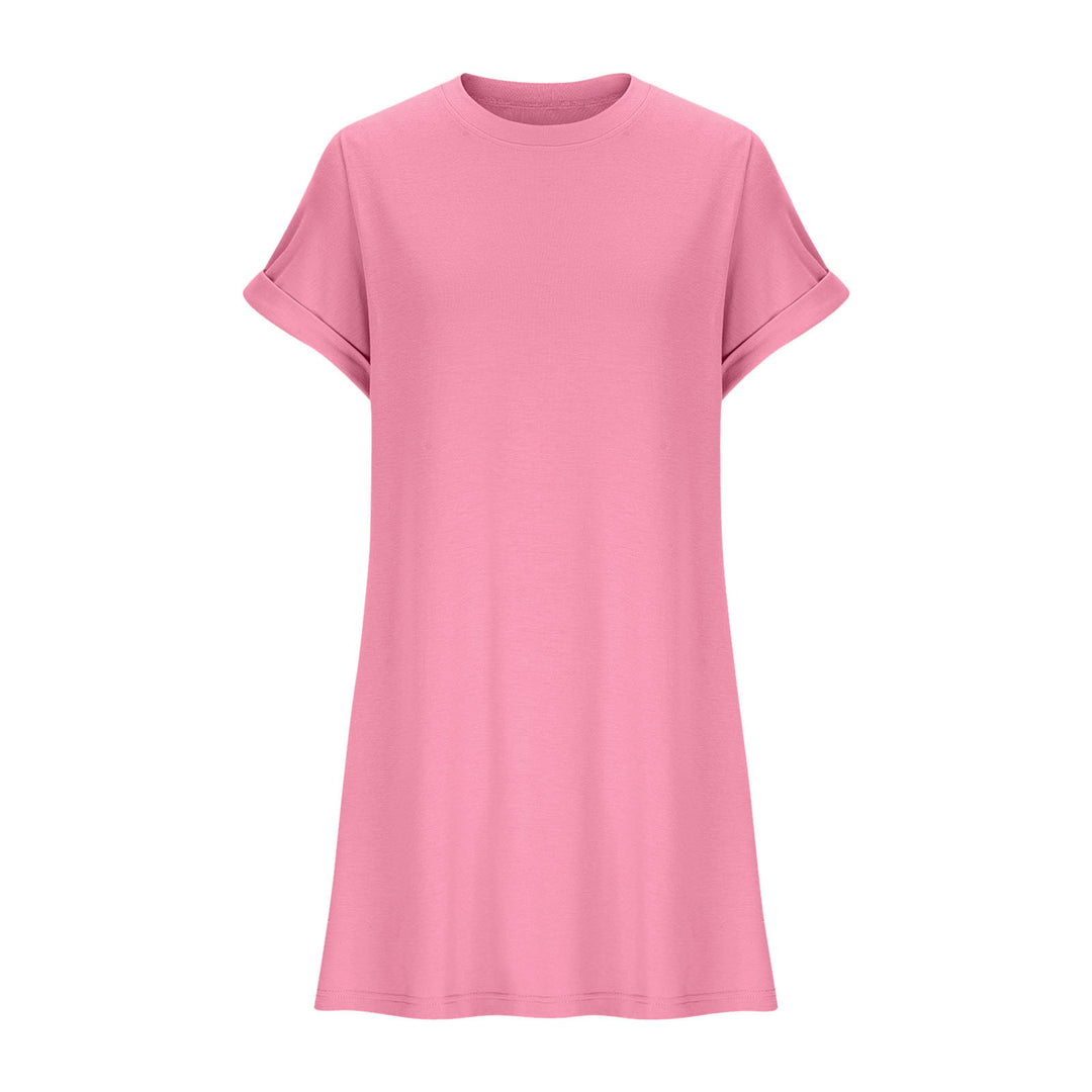Damen lässiges T-Shirt Kleid mit praktischen Taschen EB