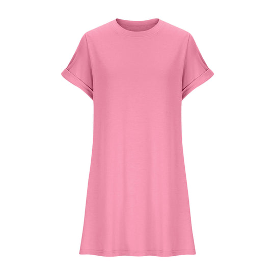 Damen lässiges T-Shirt Kleid mit praktischen Taschen EB