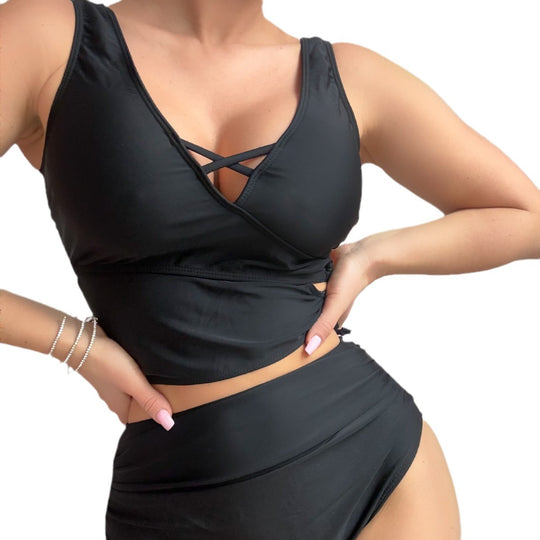 Damen Sportliches Wickel-Bikini-Set EB