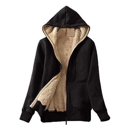 Damen Kuschelige Fleecejacke mit hohem Kragen und praktischem Reißverschluss EB