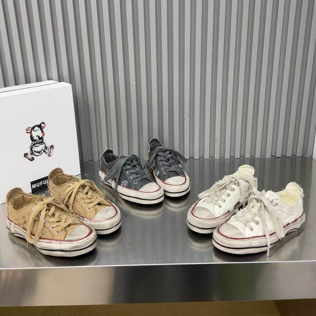 Damen modische Sneaker mit kreativem Used-Look und robustem Tragekomfort EB