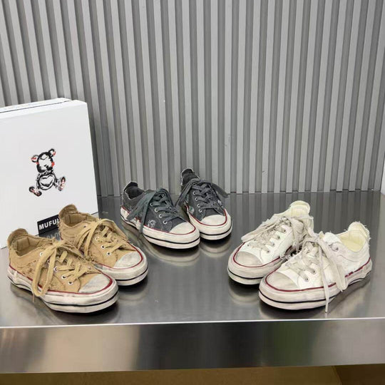 Damen modische Sneaker mit kreativem Used-Look und robustem Tragekomfort EB