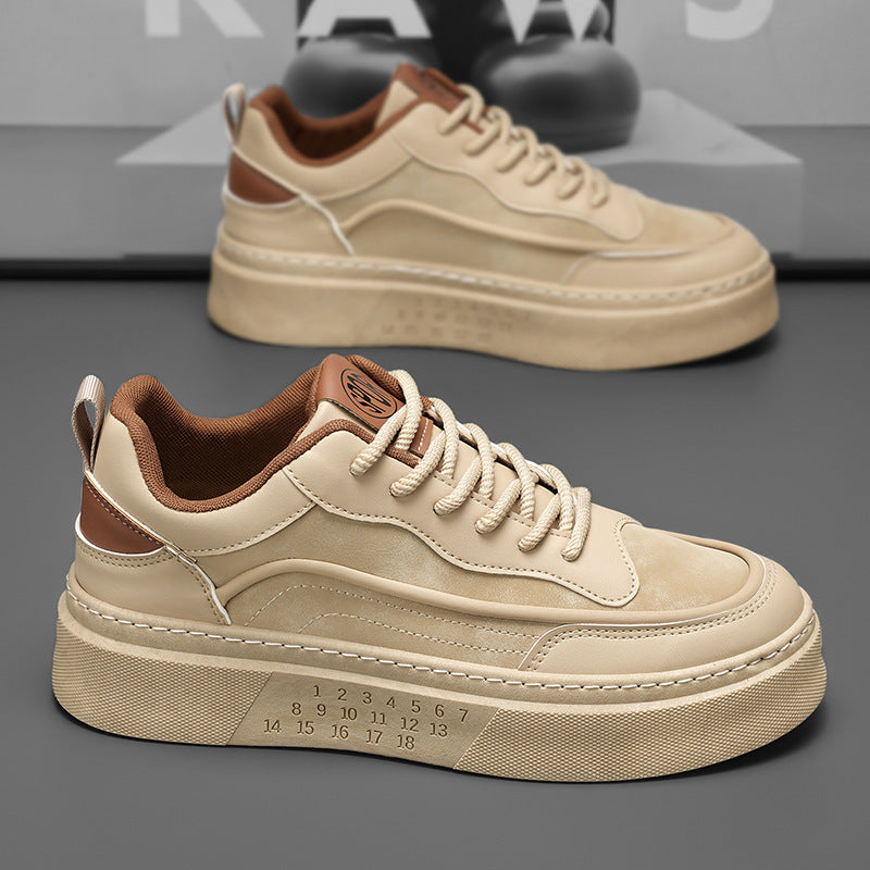 Damen Sportliche Plateau Sneakers mit robustem Lederoberteil und modischem Design EB