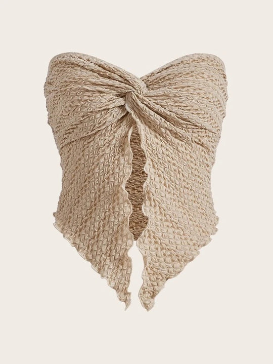 Damen ärmelloses Top mit elegantem Wickeldesign EB