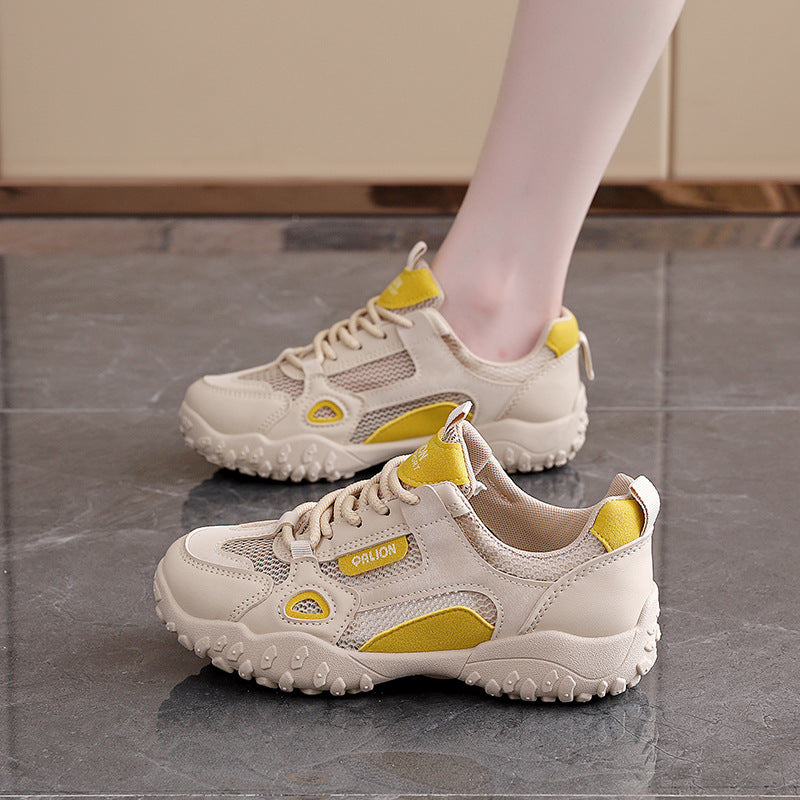 Damen Sportliche Freizeitsneaker mit atmungsaktiver Mesh-Oberfläche und robustem Profil EB