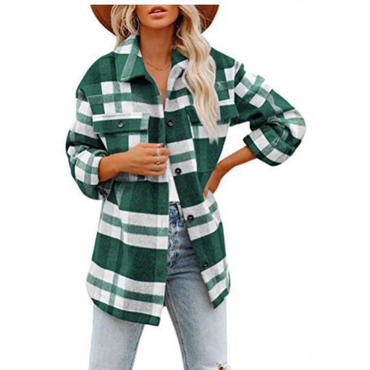 Damen Flanelljacke im lässigen Karomuster EB