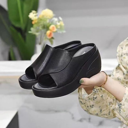 Damen Wedge-Pantoletten mit elegantem Überzug und rutschfester Sohle EB