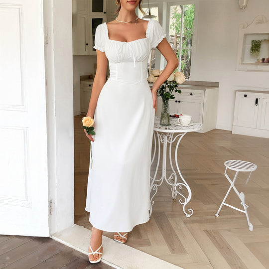 Damen Maxi-Kleid mit charmanten Rüschendetails und schmeichelndem Schnitt EB