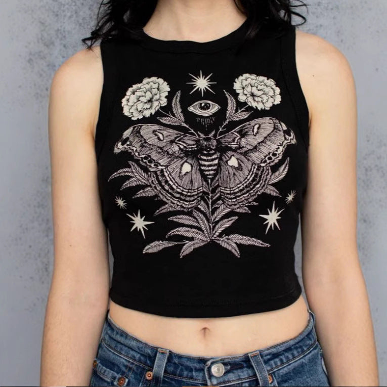Damen Crop-Top mit einzigartigem Design und modischem Schriftzug EB
