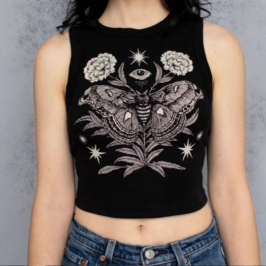 Damen Crop-Top mit einzigartigem Design und modischem Schriftzug EB