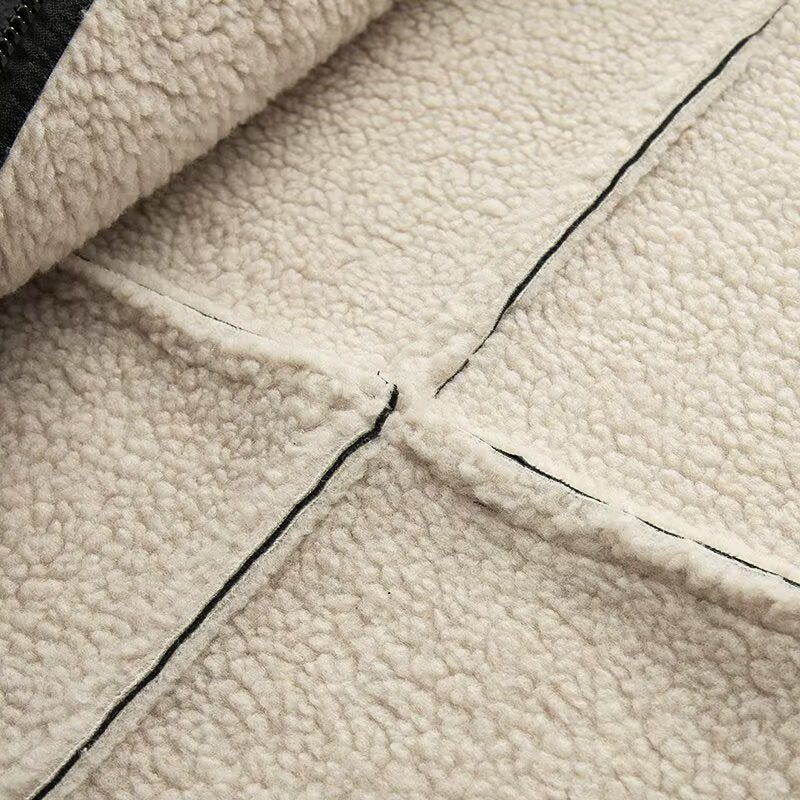 Damen Kunstlederjacke mit warmem Sherpa-Futter und praktischen Taschen EB