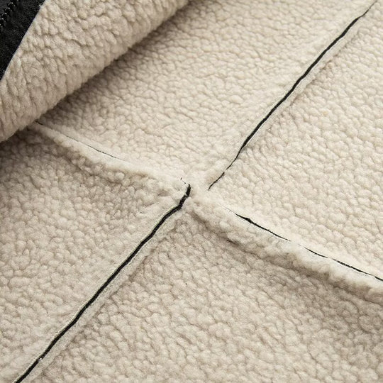 Damen Kunstlederjacke mit warmem Sherpa-Futter und praktischen Taschen EB