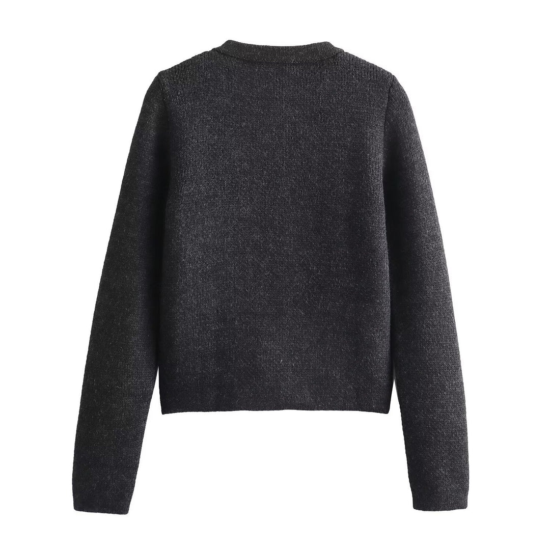 Damen Strickjacke mit dekorativen Knöpfen und Taschen EB