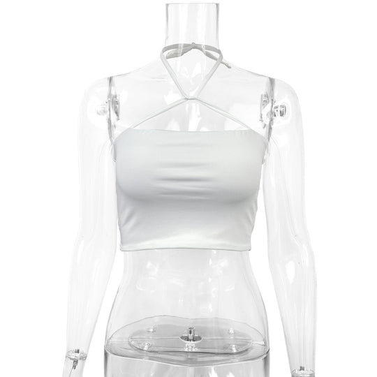 Damen Crop-Top mit raffiniertem Kreuzträger-Design EB