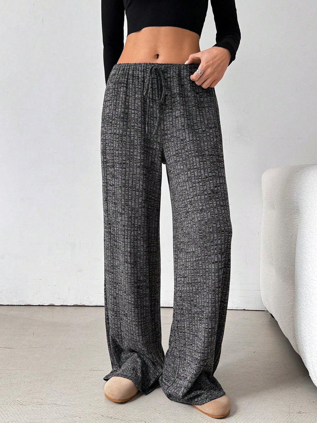 Damen luftige Komfort-Hose mit elastischem Bund und Taschen EB