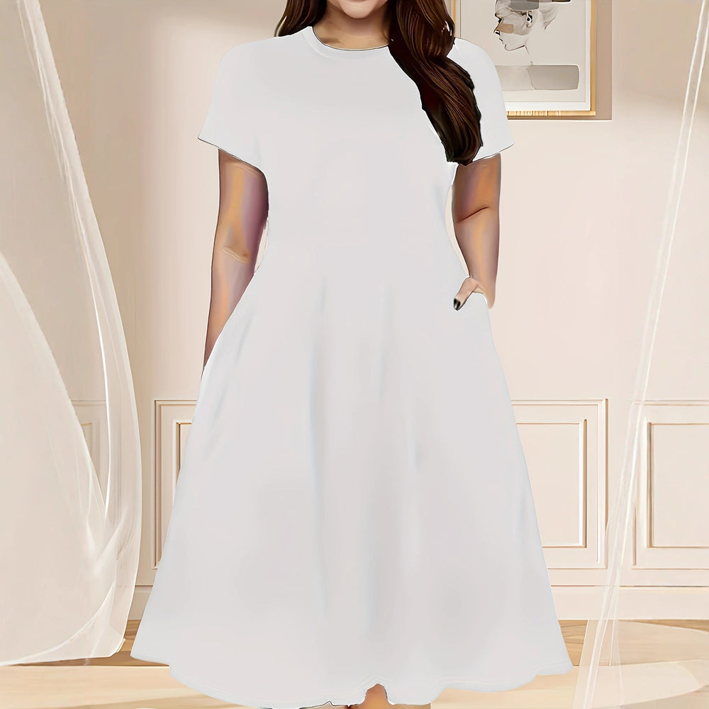 Damen lässiges Maxikleid mit praktischen Seitentaschen und elegantem Schnitt EB