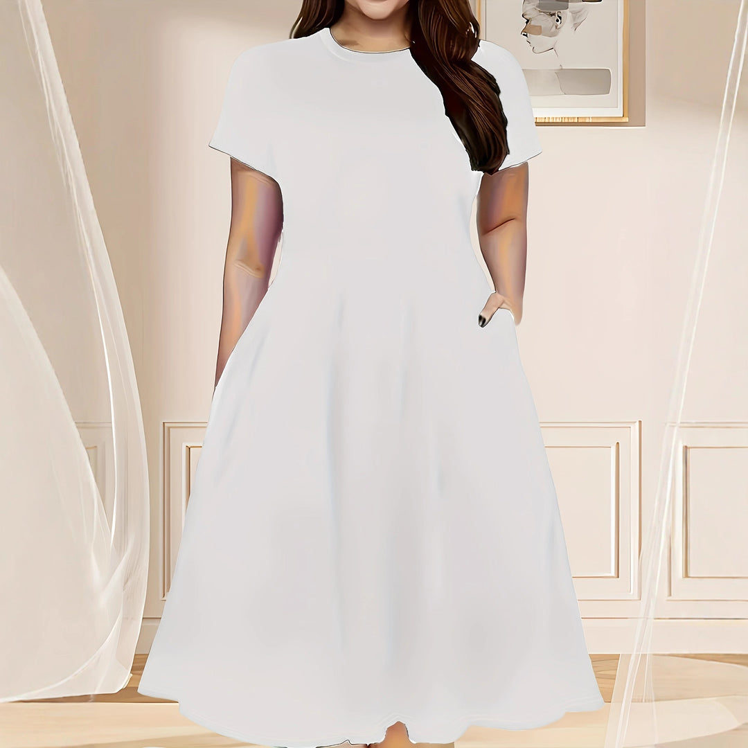 Damen lässiges Maxikleid mit praktischen Seitentaschen und elegantem Schnitt EB