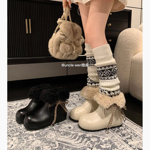 Damen Winterstiefel mit kuscheligem Innenfutter und modischer Schnürung EB