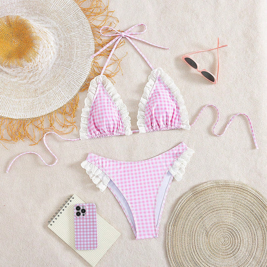 Damen Triangel-Bikini mit Rüschen EB