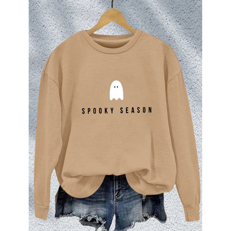 Unisex nan lässiges Halloween Sweatshirt mit Gespenst-Print und Oversize-Schnitt EB