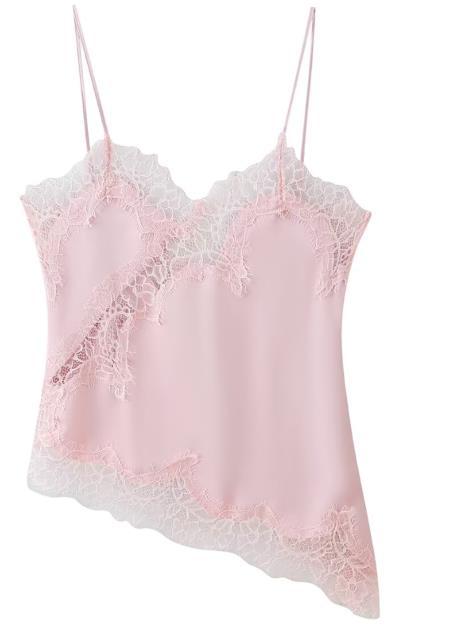 Damen romantisches Spitzen-Spaghetti-Top EB