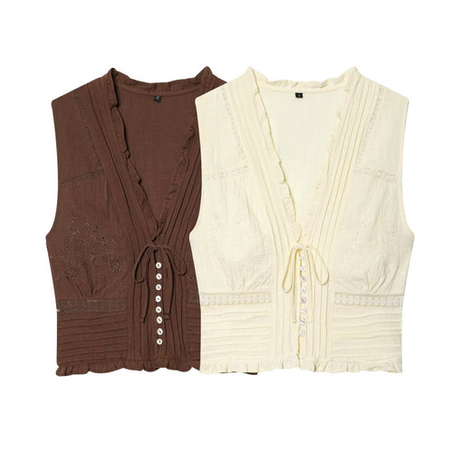 Damen Blusenshirt mit feiner Drapierung und dekorativen Knopfdetails EB