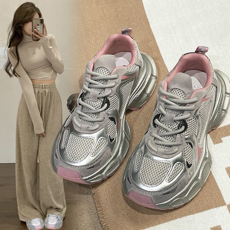 Damen Leichte Sport-Sneaker mit atmungsaktiven Mesh-Einsätzen und dämpfender Sohle EB