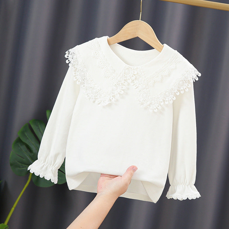 Damen Sweatshirt mit hohem Spitzenkragen EB