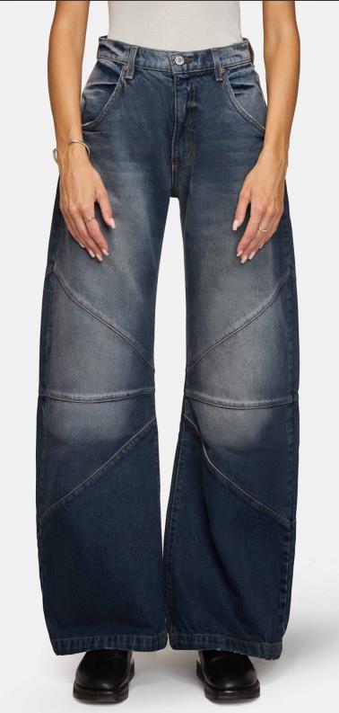 Damen breite Jeans mit einzigartigem Nahtdesign im angesagten Stil EB