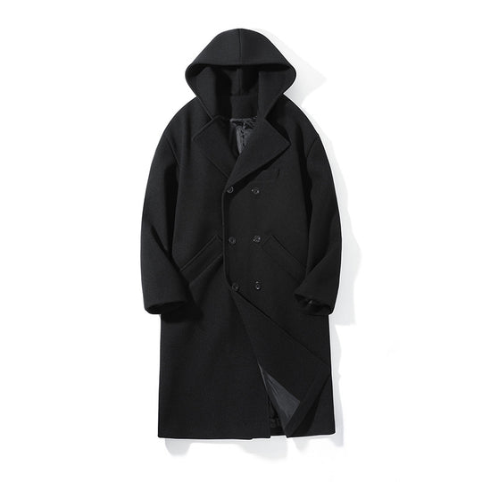 Herren nan Oversize-Cabanmantel mit Kapuze, doppelreihiger Knopfleiste und wärmender Steppfutter-Innenseite EB