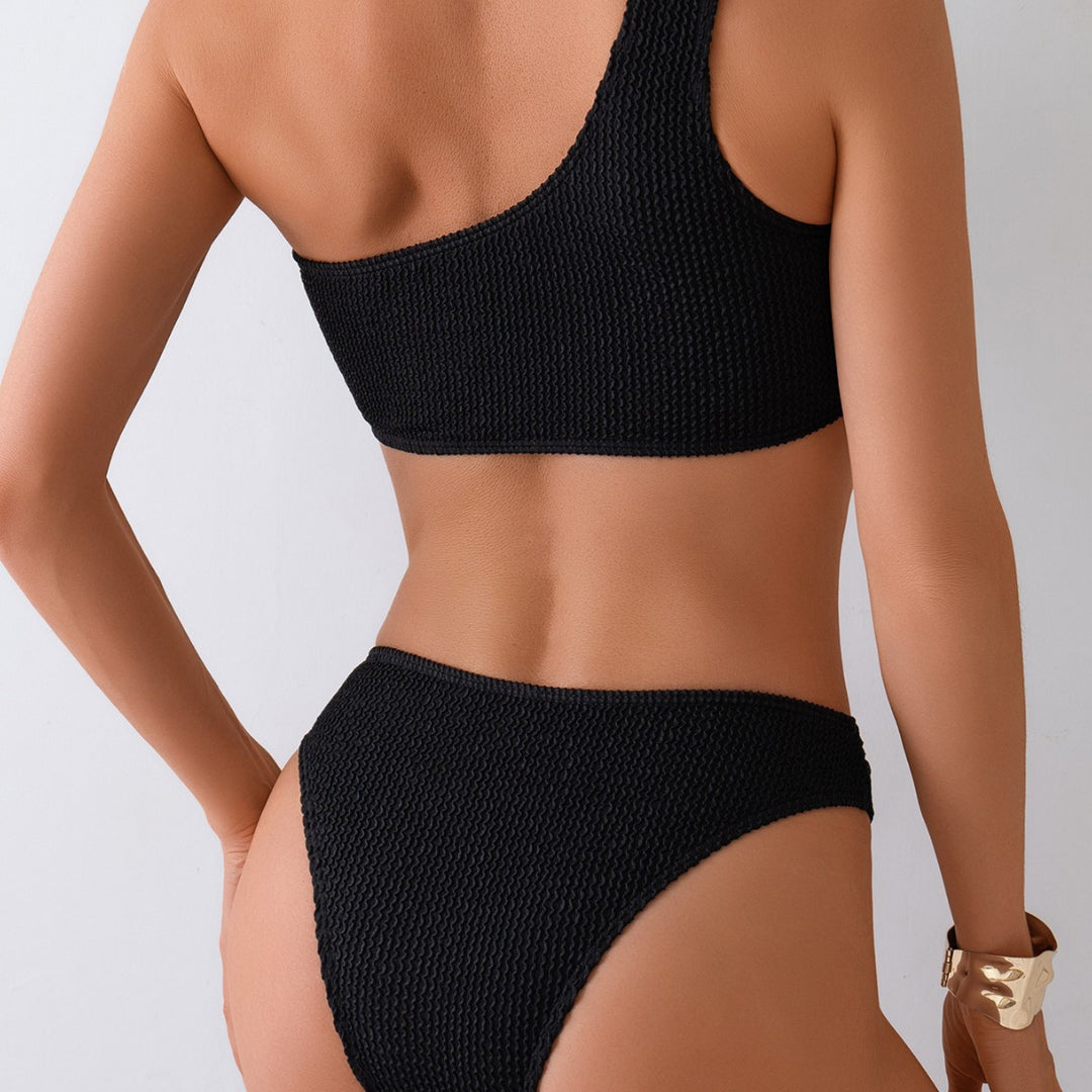 Damen Einseitiger Bikini mit strukturiertem Obermaterial EB