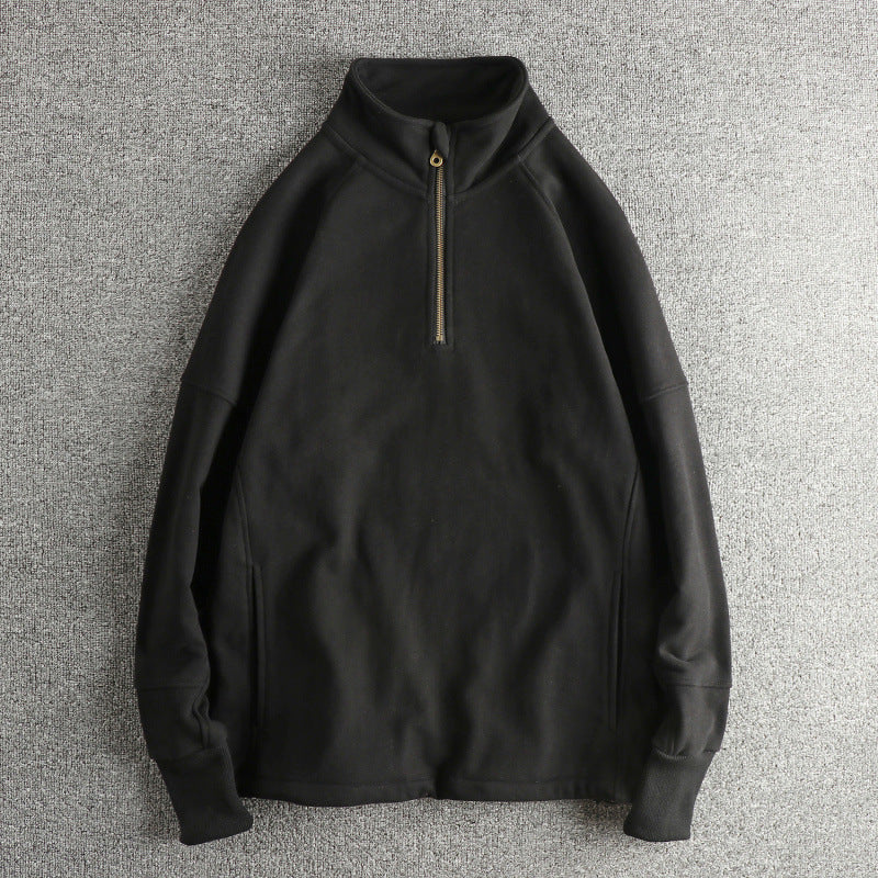 Herren Fleecejacke mit halbem Reißverschluss und seitlichen Eingrifftaschen EB