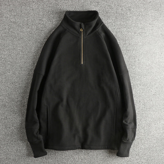 Herren Fleecejacke mit halbem Reißverschluss und seitlichen Eingrifftaschen EB