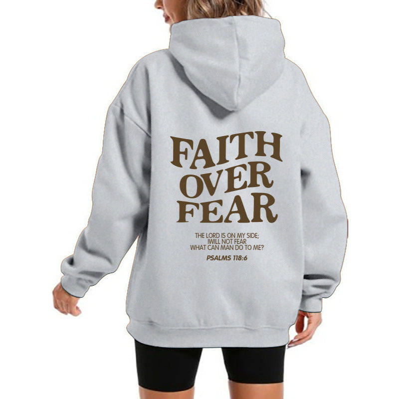 Damen Kapuzensweater mit motivierendem Schriftzug und bequemem Schnitt EB