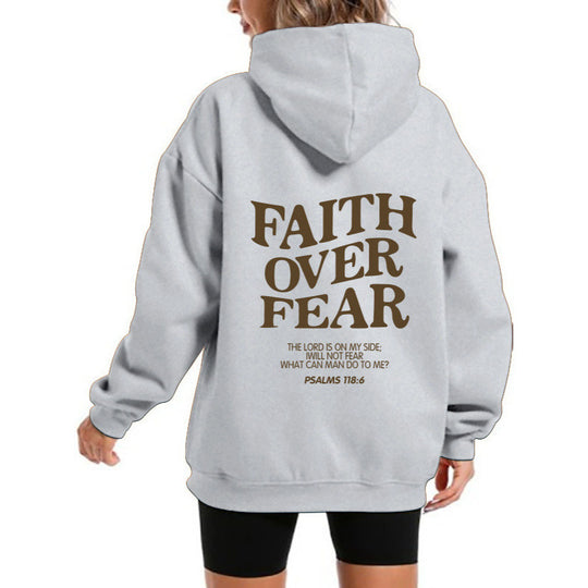 Damen Kapuzensweater mit motivierendem Schriftzug und bequemem Schnitt EB