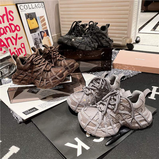 Damen modische Sneakers mit innovativem Textil-Design EB