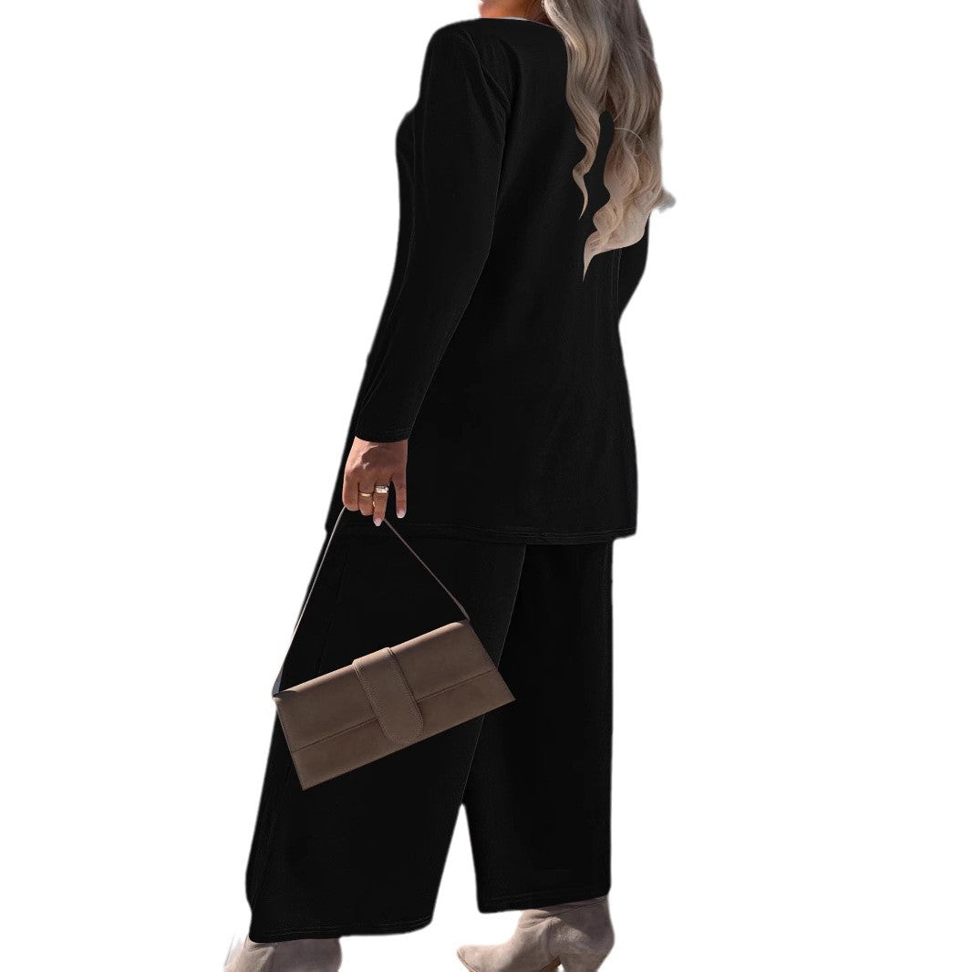 Damen lässiges und elegantes Zweiteiler-Set mit weitem Schnitt und modernen Akzenten EB