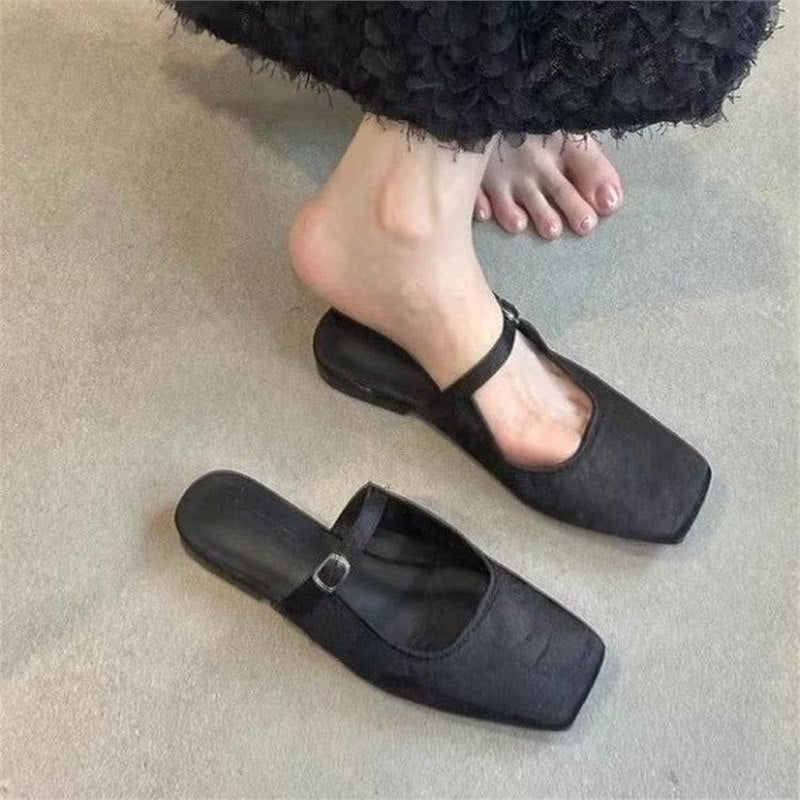 Damen elegante Mules mit Floral-Design EB