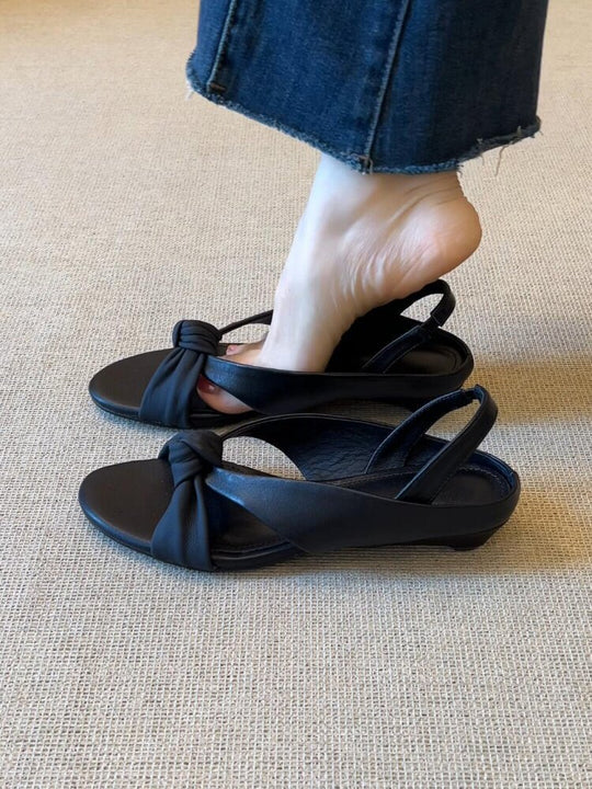Damen Slingback-Sandalen mit modischem Knoten-Detail und komfortabler Fußbettgestaltung EB