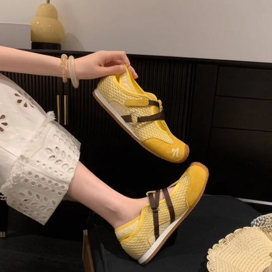 Damen modische Mesh-Laufschuhe mit innovativem Schnürsystem und rutschfester Sohle EB