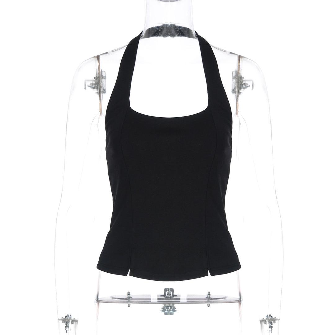 Damen Elegantes Oberteil mit quadratischem Ausschnitt und speziellen Schlitzdetails EB