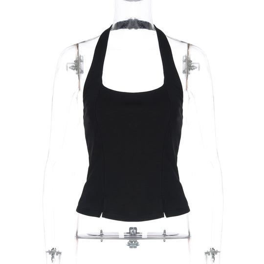 Damen Elegantes Oberteil mit quadratischem Ausschnitt und speziellen Schlitzdetails EB