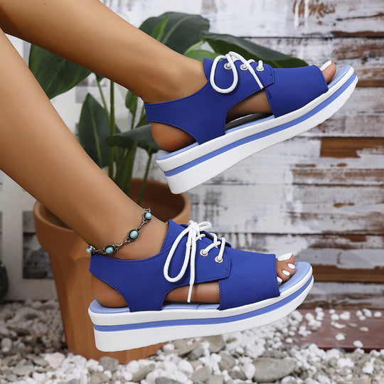 Damen Sportliche Sneaker-Sandalen mit offenem Zehenbereich und modischem Obermaterial EB