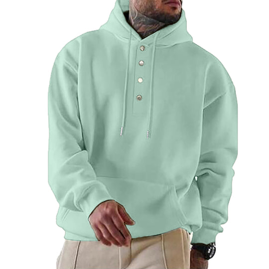 Herren Kapuzenpullover mit modischen Druckknöpfen EB