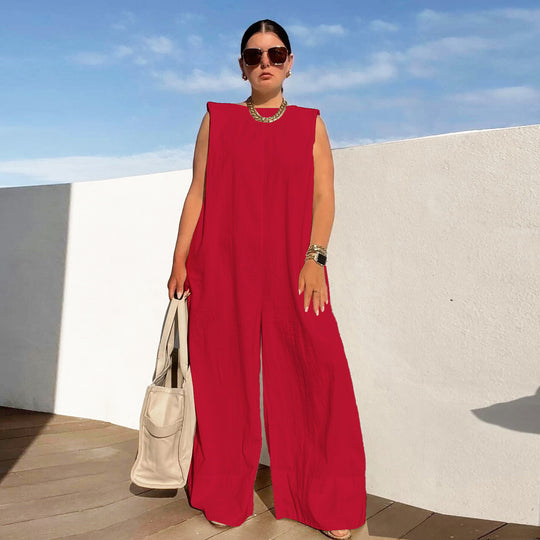 Damen Weit geschnittener Jumpsuit mit Kapuze und tiefer Taille EB
