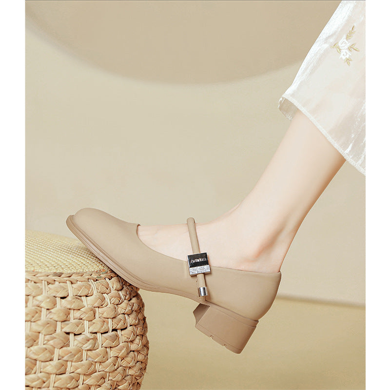 Damen elegante Mary Janes mit modernem Blockabsatz EB