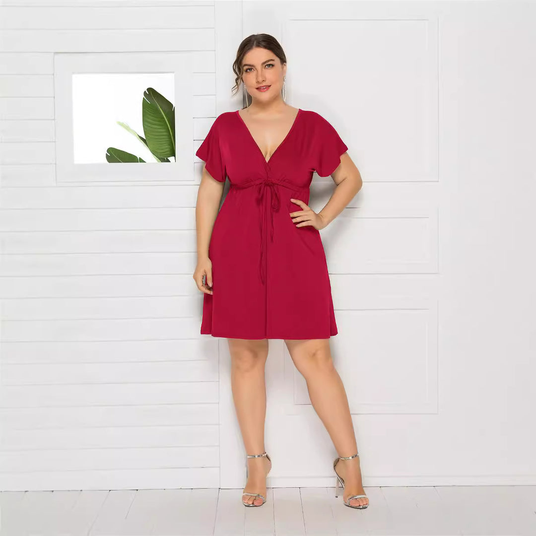 Damen Freizeitkleid mit modischem Wickeldetail EB