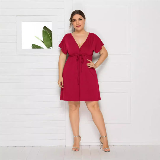 Damen Freizeitkleid mit modischem Wickeldetail EB